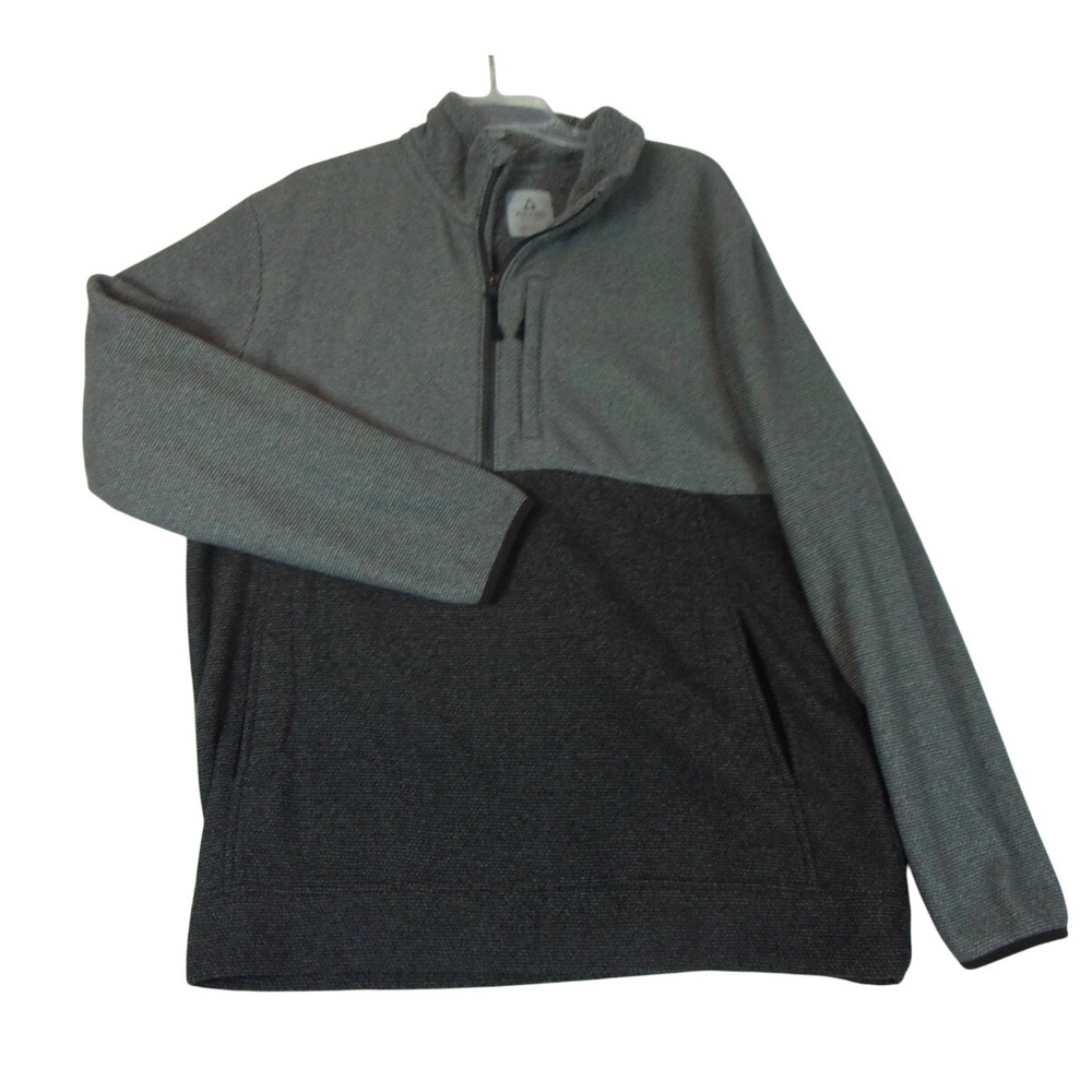 Ascend Men's XL Gray Pullover 1/4 Zip Fleece Jacket Shirt Outdoor Hiking Pockets
